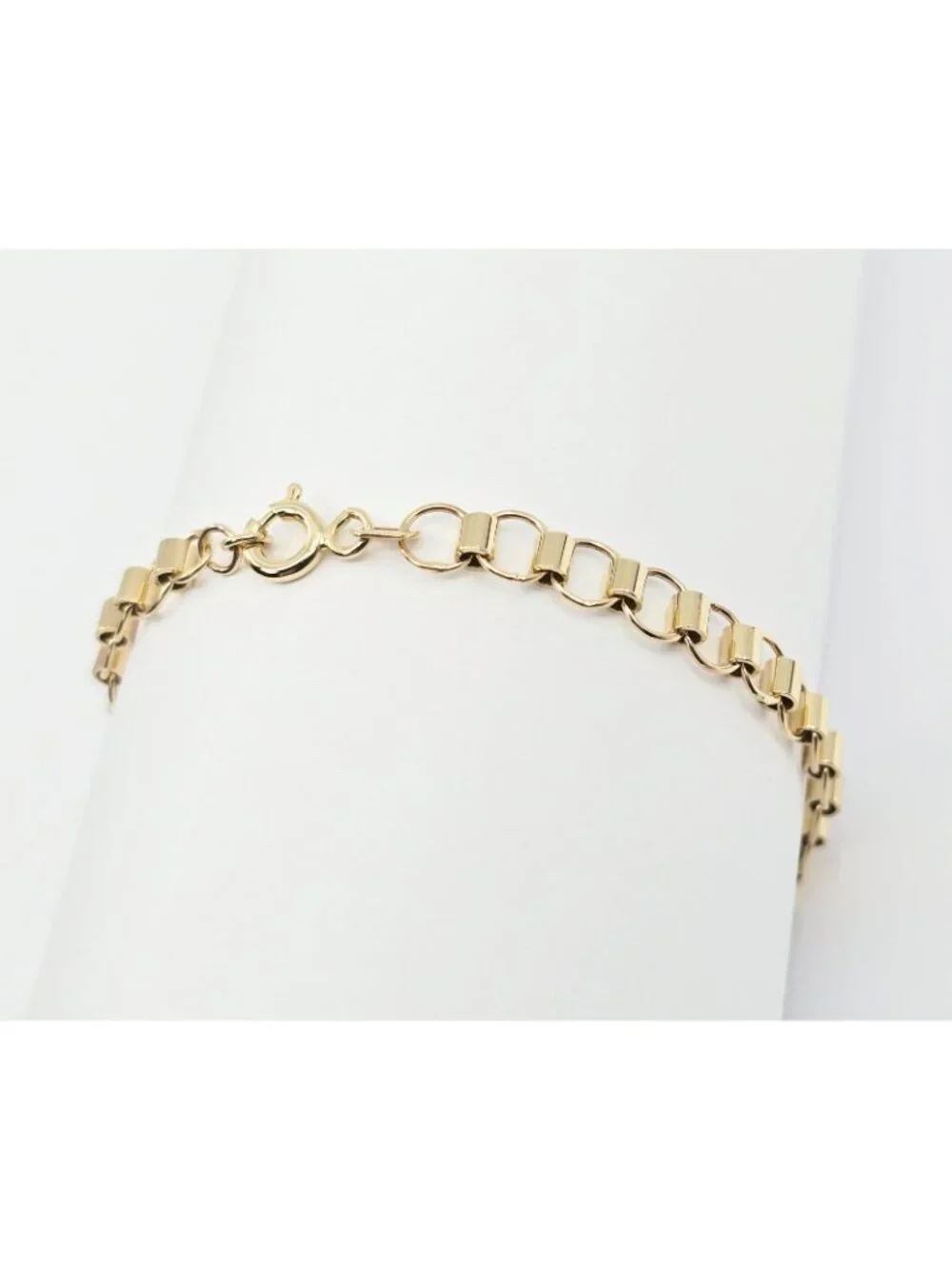 Unique 14K Karat Solid Yellow Gold Designer Baby Link ID Bracelet - 5.25